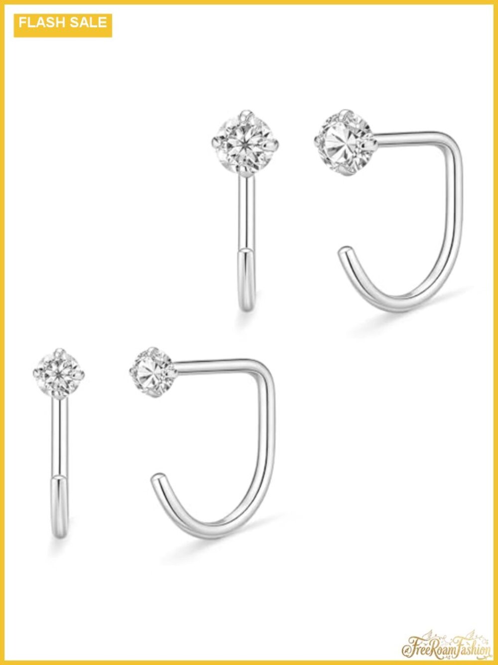 Small Open Huggie Earrings for Women Hypoallergenic 316L Stainless Steel